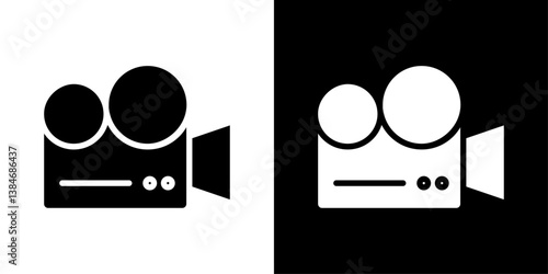 Video icons vector set in solid flat style