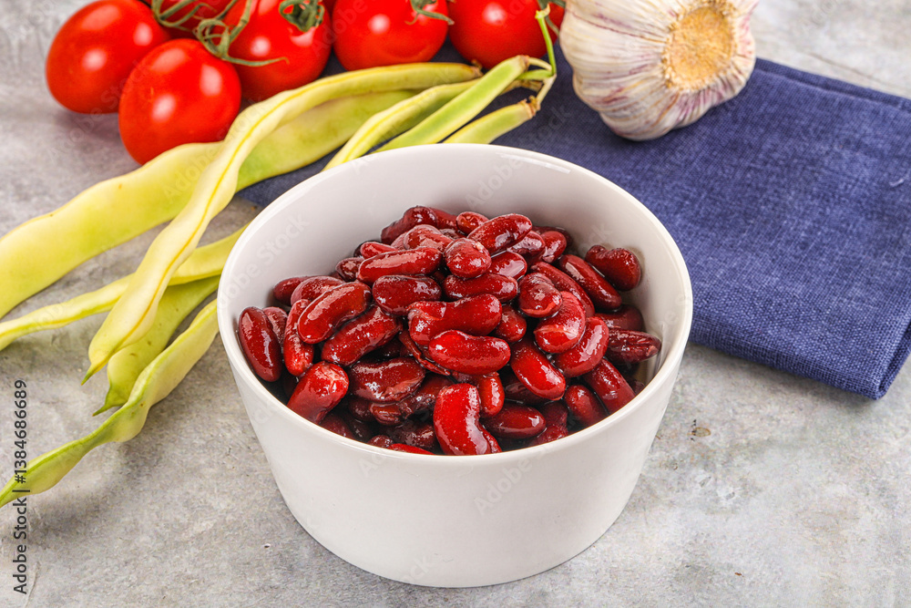 Canned red bean in the bowl Canned red bean in the bowl