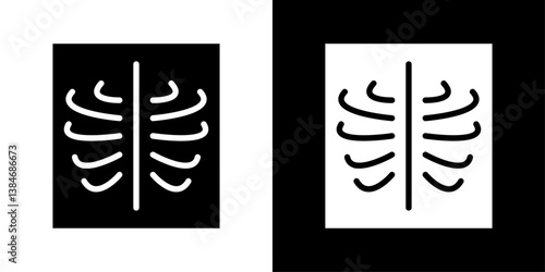 X-ray scan icons vector set in solid flat style