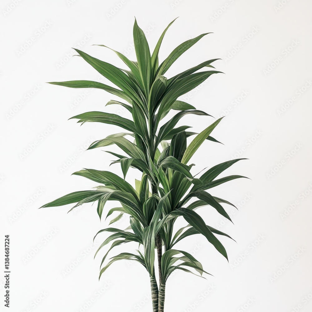 Obraz premium Lush Green Indoor Plant with Long Leaves Against a Bright Background