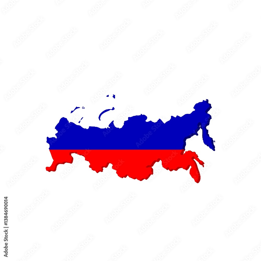 Map of Russia with Russian flag on a white background. Vector illustration. Map of Russia with Russian flag on a white background. Vector illustration.