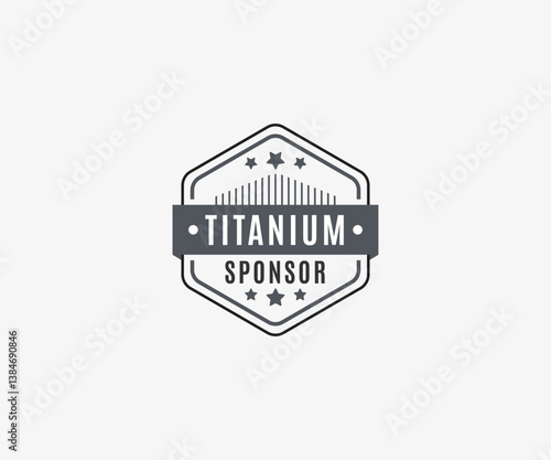 Hexagon Titanium Sponsor Badge, Vector illustration