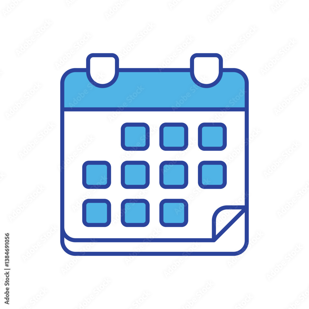 Calendar With Multiple Pages icon isolated on a white background. Vector illustration. Calendar With Multiple Pages icon isolated on a white background. Vector illustration.
