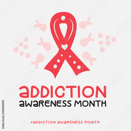 Addiction Awareness Month, Vector Illustration Awareness Design.