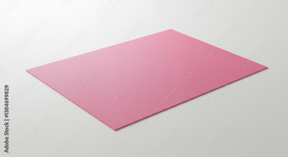 Minimalist composition featuring a pink rectangular surface on a neutral background Minimalist composition featuring a pink rectangular surface on a neutral background