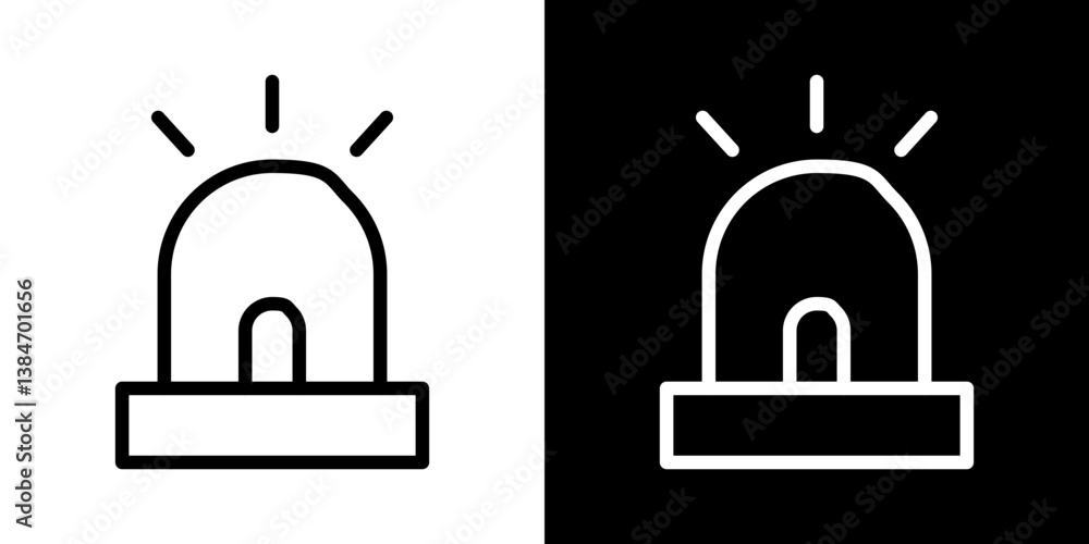 Ambulance siren icons vector set in stroke line style Ambulance siren icons vector set in stroke line style