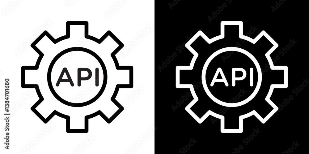 API icons vector set in stroke line style API icons vector set in stroke line style