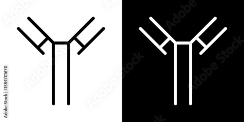 Antibody icons vector set in stroke line style