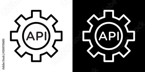 API icons vector set in stroke line style