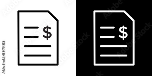 Bank statement icons vector set in stroke line style