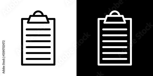 Clipboard icons vector set in stroke line style