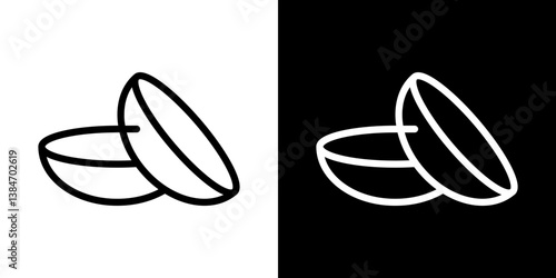 contact lenses icons vector set in stroke line style