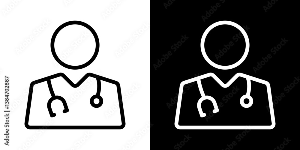 Doctor icons vector set in stroke line style Doctor icons vector set in stroke line style