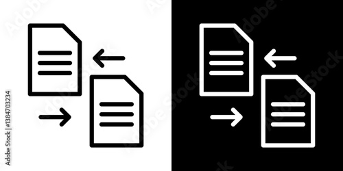 File transfer icons vector set in stroke line style