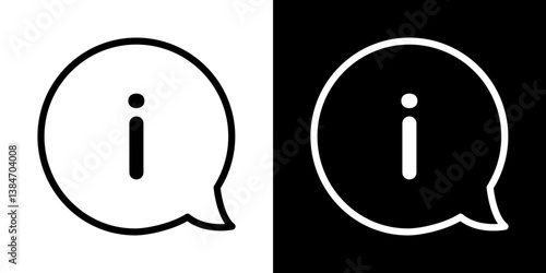 Info icons vector set in stroke line style
