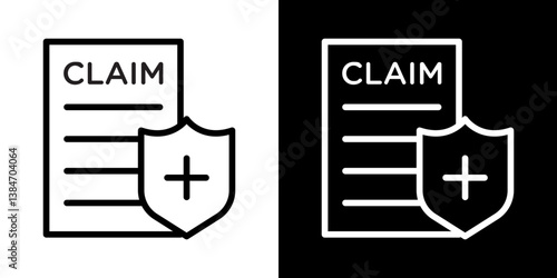 Insurance Claim icons vector set in stroke line style
