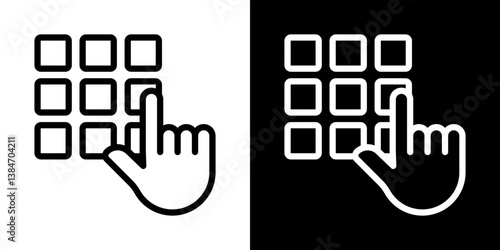 Keypad icons vector set in stroke line style
