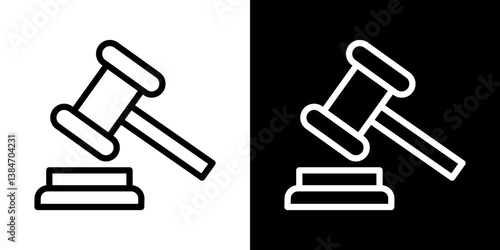 Law icons vector set in stroke line style