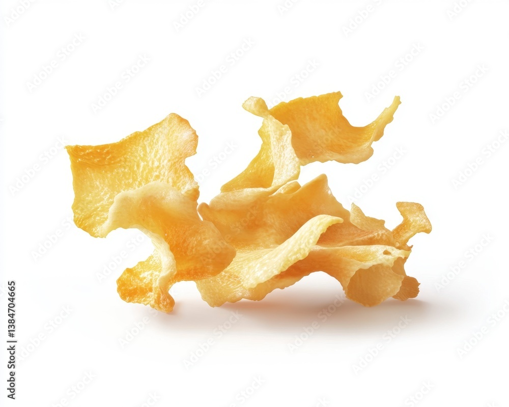 Fototapeta premium Crispy Snack Food on White Background Used in Culinary Presentation