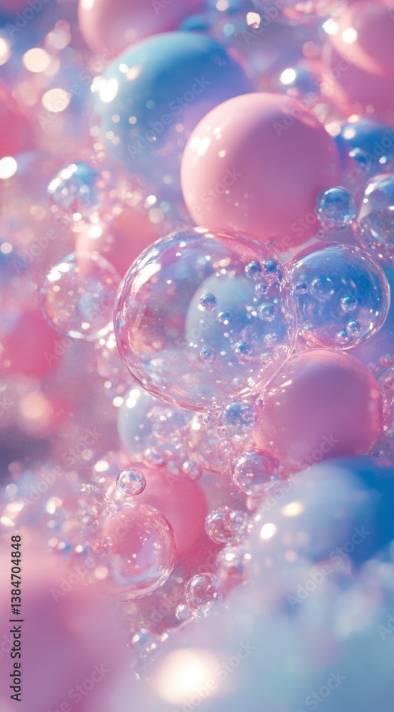 Soft Pastel Bubbles and Spheres with Dreamy Light Reflections Soft Pastel Bubbles and Spheres with Dreamy Light Reflections