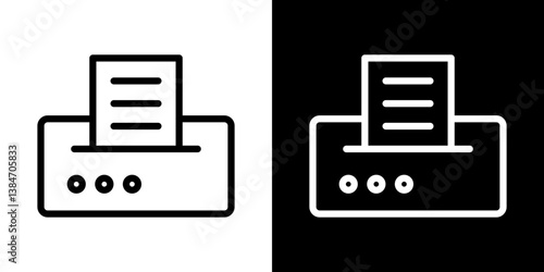 Print icons vector set in stroke line style