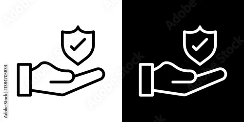 Policyholder icons vector set in stroke line style