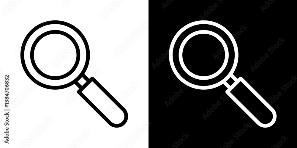 Search icons vector set in stroke line style Search icons vector set in stroke line style