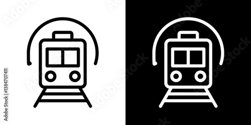 Subway icons vector set in stroke line style