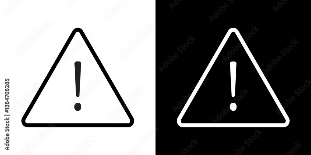Warning triangle icons vector set in stroke line style Warning triangle icons vector set in stroke line style