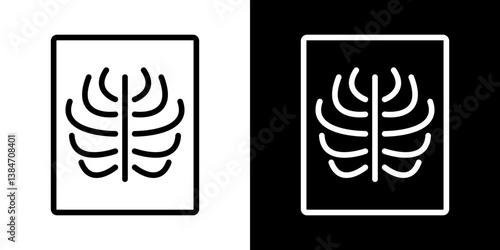 X ray icons vector set in stroke line style