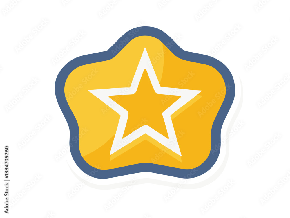 Yellow star icon with rounded blue outline Yellow star icon with rounded blue outline