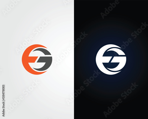 Abstract EG or GE letter company logo design vector template.
