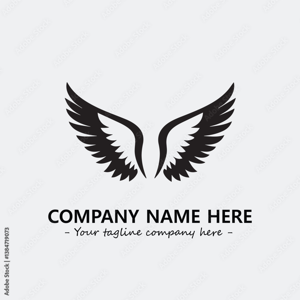 Obraz premium Wing illustration black and white for logo company vector image 