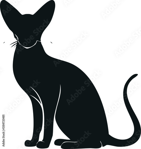 oriental shorthair silhouette illustration