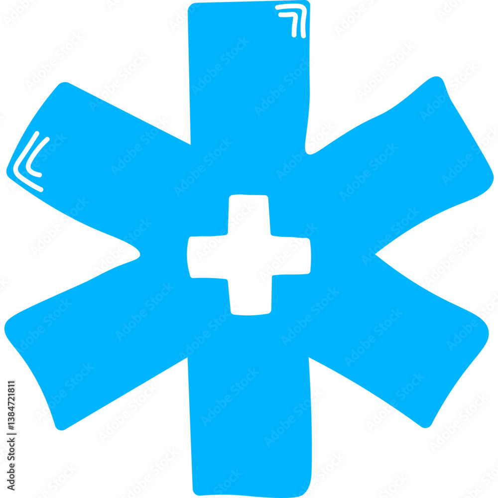 Obraz premium Hand Drawn Health Cross Symbol