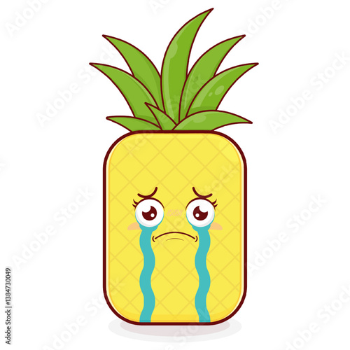 pineapple scared face cartoon cute