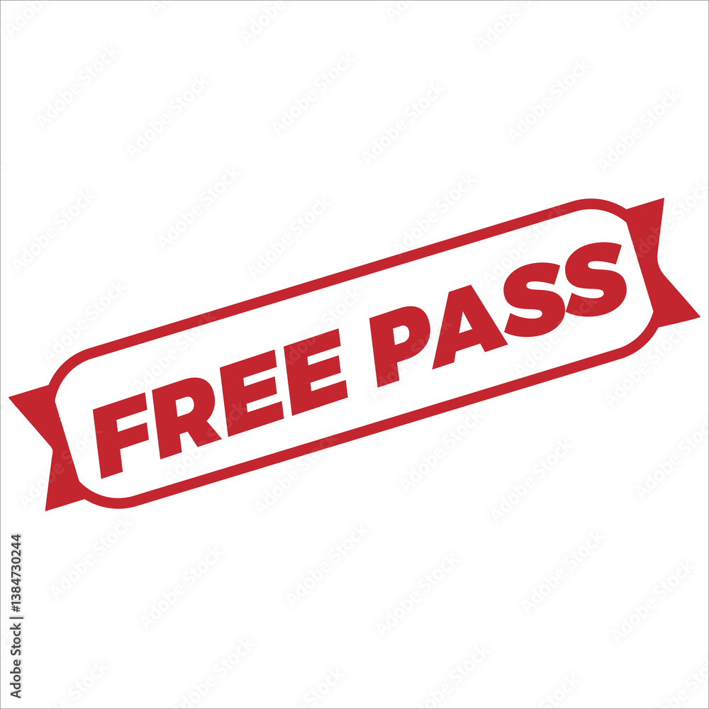 Fototapeta premium Free Pass Rubber Stamp Seal