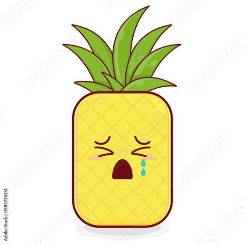 pineapple crying face cartoon cute