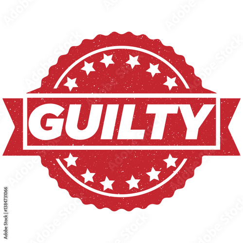 Guilty stamp icon grunge distressed style
