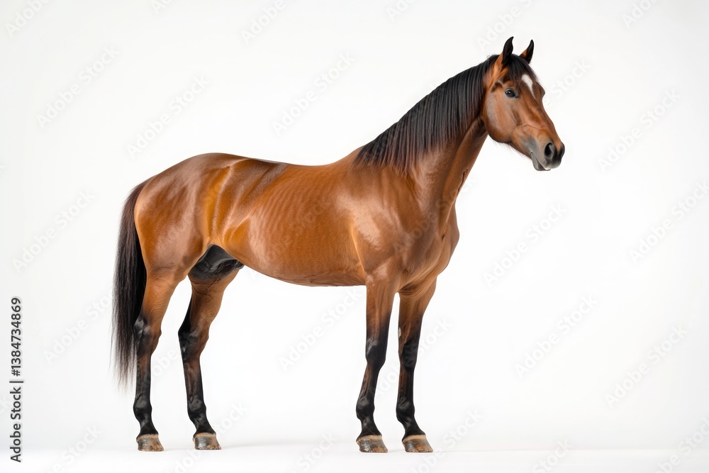 Obraz premium elegant horse standing gracefully isolated on pristine white background
