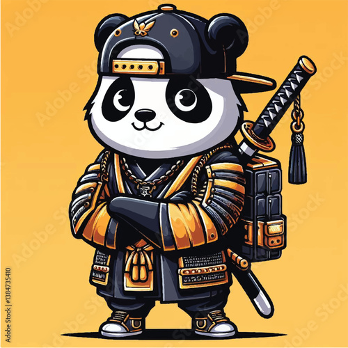 Urban Samurai Panda in Streetwear