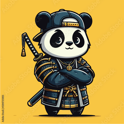 Cool Vector Panda Warrior