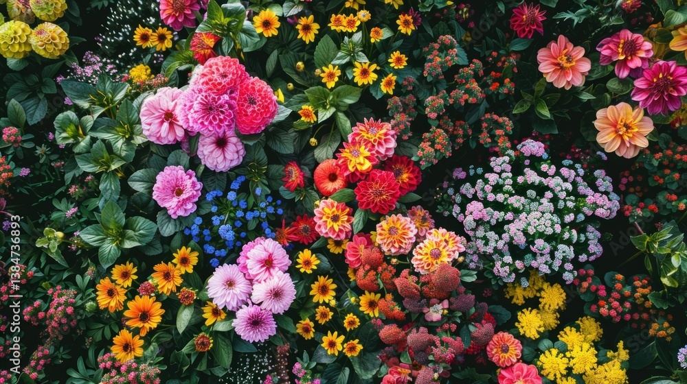 Top view of a spring flowers garden with vibrant colors. stock photo --ar 16:9 --style raw --v 6 Job ID: 86838375-af5c-43b3-9c4f-1ad771bfbbf9 Top view of a spring flowers garden with vibrant colors. stock photo --ar 16:9 --style raw --v 6 Job ID: 86838375-af5c-43b3-9c4f-1ad771bfbbf9