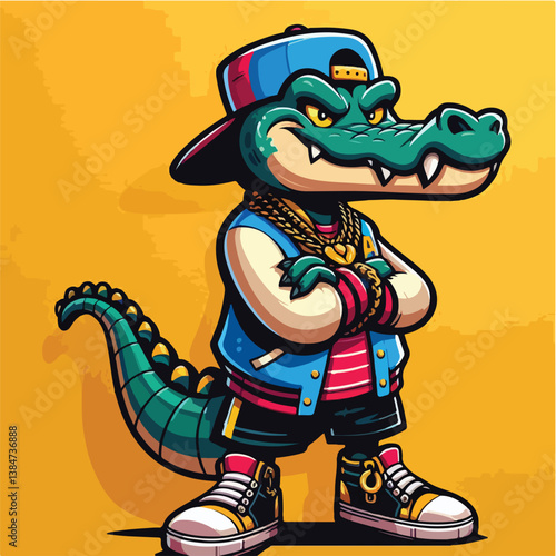 Street Style Crocodile Character Art