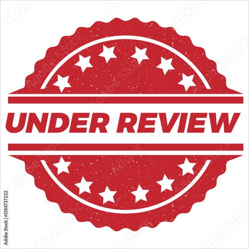 Under Review  stamp icon grunge distressed style