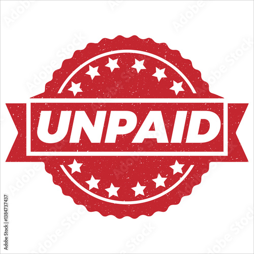 Unpaid stamp icon grunge distressed style