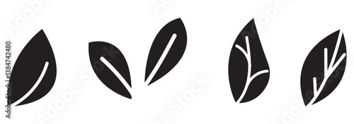 Green leaf icons set. Leaves icon on isolated background. Collection green leaf. Elements design for natural, eco, vegan, bio labels. Vector illustration