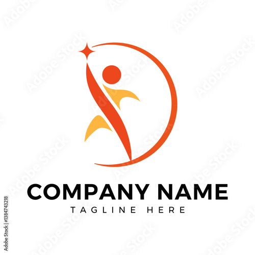 People and star logo, Human Icon isolated on White Background	