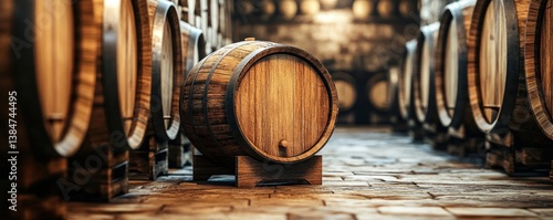 Aged Wine Barrels in Cellar