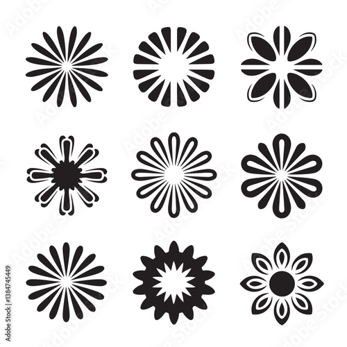 Vector set of logo design templates and graphic elements, organic cosmetics, floral illustration in simple linear hand drawn style, plants and flowers, natural products emblems